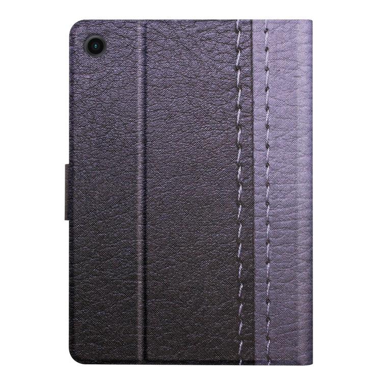 For Samsung Galaxy Tab A11 / A9 Stitching Solid Color Smart PU Tablet Case with Sleep / Wake-up Function(Grey) by buy2fix