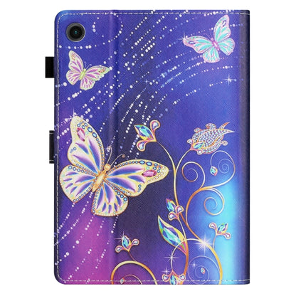 For Samsung Galaxy Tab A11+ / A9+ Coloured Drawing Stitching Smart PU Tablet Case with Sleep / Wake-up Function(Butterfly) by buy2fix