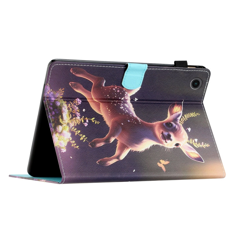For Samsung Galaxy Tab A11+ / A9+ Coloured Drawing Stitching Smart PU Tablet Case with Sleep / Wake-up Function(Deer) by buy2fix