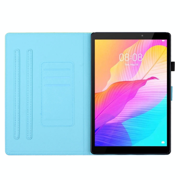 For Samsung Galaxy Tab A11+ / A9+ Coloured Drawing Stitching Smart PU Tablet Case with Sleep / Wake-up Function(Elephant) by buy2fix