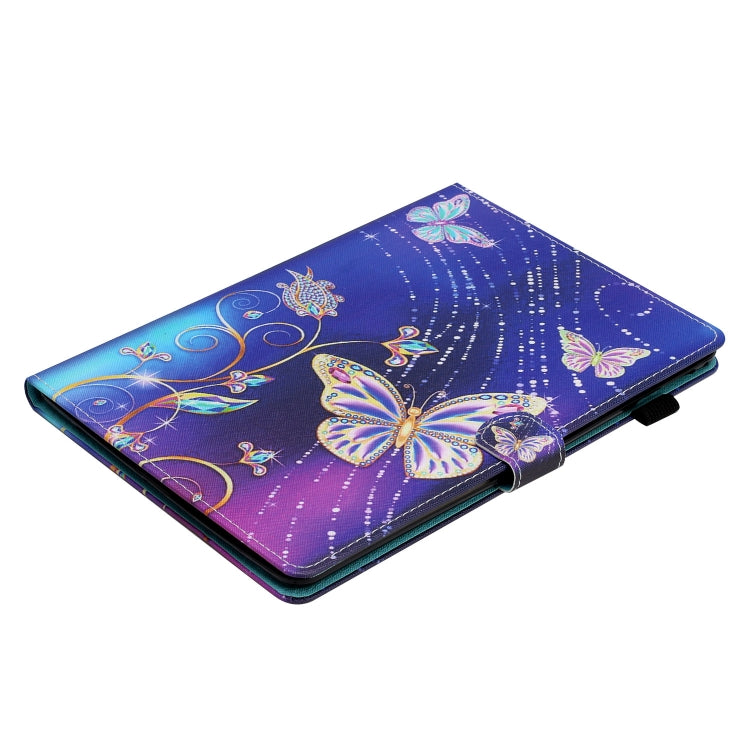 For Samsung Galaxy Tab A11 / A9 Coloured Drawing Stitching Smart PU Tablet Case with Sleep / Wake-up Function(Butterfly) by buy2fix