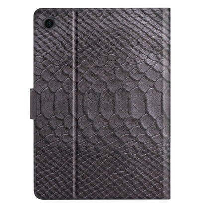 For Samsung Galaxy Tab A11+ / A9+ Solid Color Crocodile Texture Smart PU Tablet Case with Sleep / Wake-up Function(Black) by buy2fix