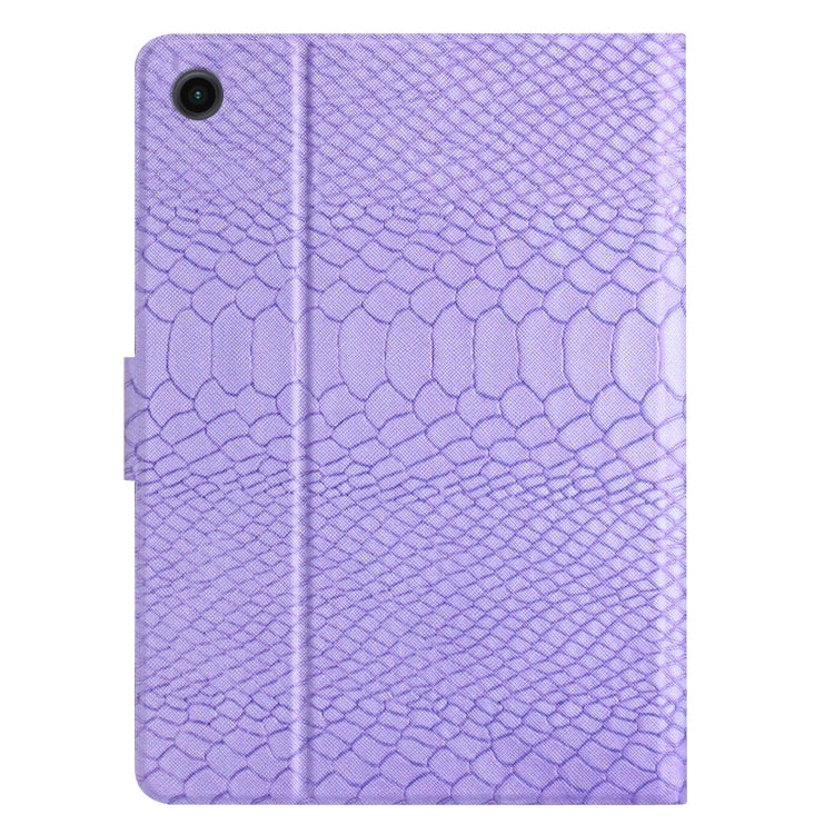 For Samsung Galaxy Tab A11+ / A9+ Solid Color Crocodile Texture Smart PU Tablet Case with Sleep / Wake-up Function(Purple) by buy2fix