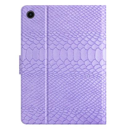 For Samsung Galaxy Tab A11+ / A9+ Solid Color Crocodile Texture Smart PU Tablet Case with Sleep / Wake-up Function(Purple) by buy2fix