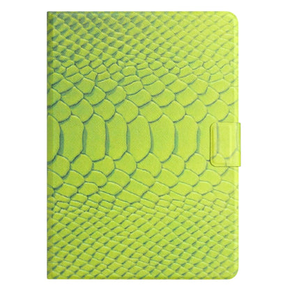 For Samsung Galaxy Tab A11 / A9 Solid Color Crocodile Texture Smart PU Tablet Case with Sleep / Wake-up Function(Green) by buy2fix
