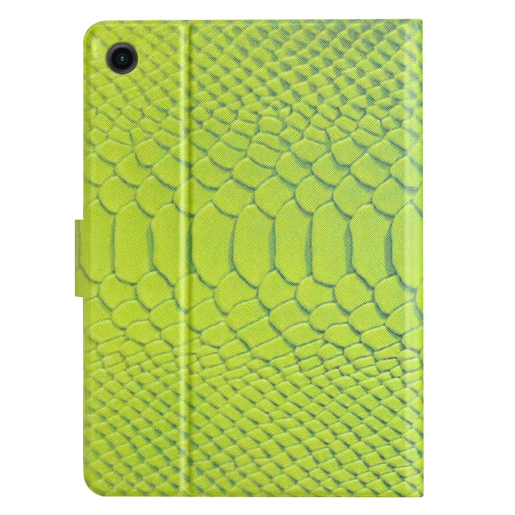 For Samsung Galaxy Tab A11 / A9 Solid Color Crocodile Texture Smart PU Tablet Case with Sleep / Wake-up Function(Green) by buy2fix
