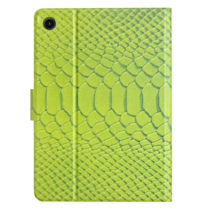 For Samsung Galaxy Tab A11 / A9 Solid Color Crocodile Texture Smart PU Tablet Case with Sleep / Wake-up Function(Green) by buy2fix
