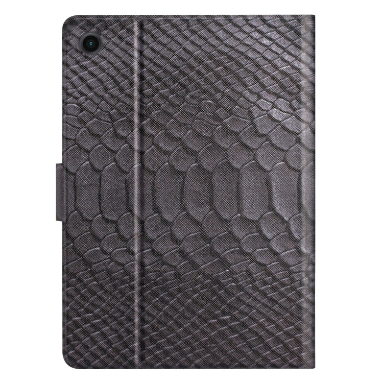 For Samsung Galaxy Tab A11 / A9 Solid Color Crocodile Texture Smart PU Tablet Case with Sleep / Wake-up Function(Black) by buy2fix