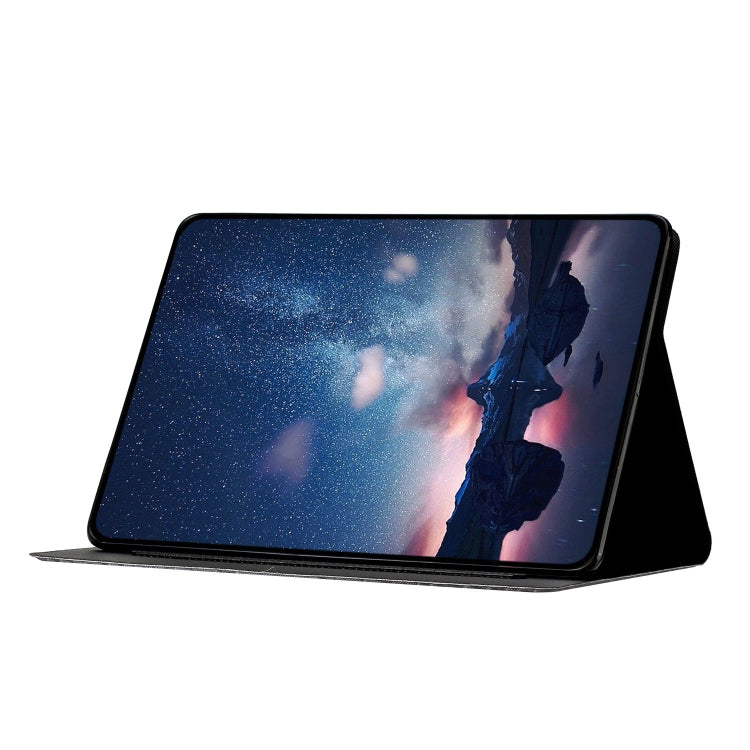 For Samsung Galaxy Tab A11 / A9 Solid Color Crocodile Texture Smart PU Tablet Case with Sleep / Wake-up Function(Black) by buy2fix