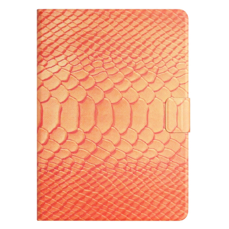 For Samsung Galaxy Tab A11 / A9 Solid Color Crocodile Texture Smart PU Tablet Case with Sleep / Wake-up Function(Orange) by buy2fix