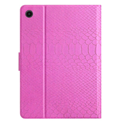 For Samsung Galaxy Tab A11 / A9 Solid Color Crocodile Texture Smart PU Tablet Case with Sleep / Wake-up Function(Rose Red) by buy2fix