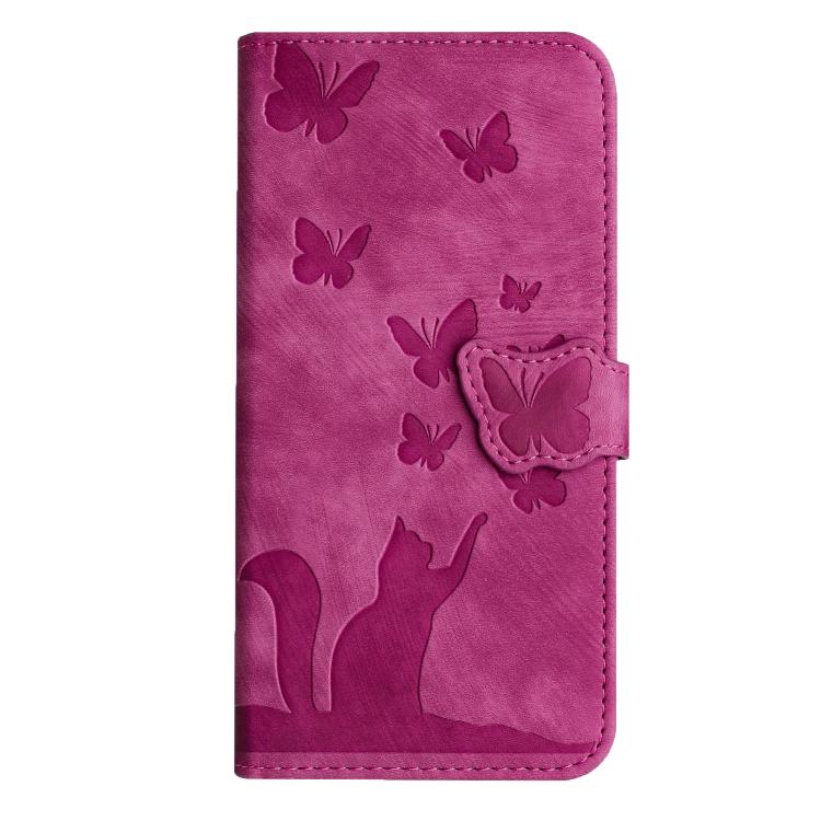 For iPhone Air Butterfly Cat Embossing Flip Leather Phone Case(Pink) - iPhone Air Cases by buy2fix | Online Shopping UK | buy2fix