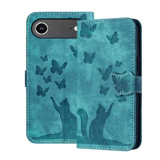 For iPhone Air Butterfly Cat Embossing Flip Leather Phone Case(Wathet) - iPhone Air Cases by buy2fix | Online Shopping UK | buy2fix