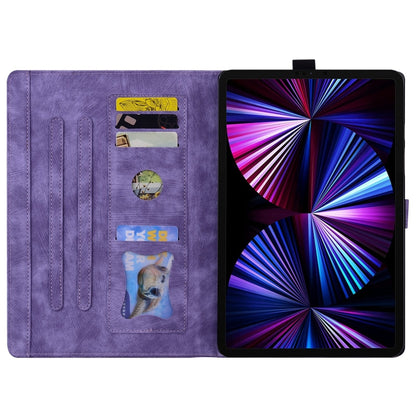For iPad 10.2 2021 / 10.5 2019 Cartoon Sakura Cat Embossed Smart Leather Tablet Case(Purple) - iPad 10.2 Cases by buy2fix | Online Shopping UK | buy2fix