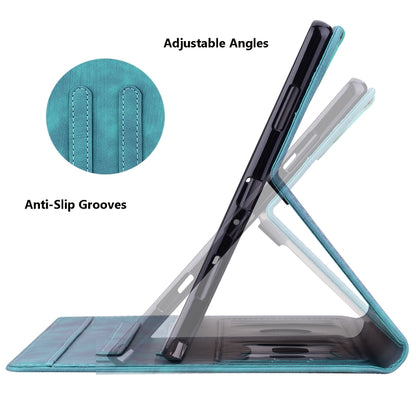 For iPad Pro 12.9 2022 / 2021 Cartoon Sakura Cat Embossed Smart Leather Tablet Case(Green) - iPad Pro 12.9 (2022/2021) Cases by buy2fix | Online Shopping UK | buy2fix