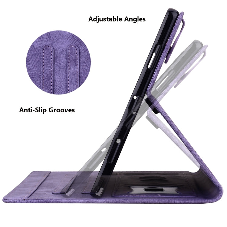 For iPad 2025 / 2022 Cartoon Sakura Cat Embossed Smart Leather Tablet Case(Purple) - iPad 2025 / 2022 Cases by buy2fix | Online Shopping UK | buy2fix