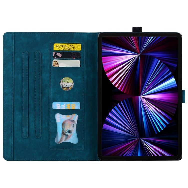 For iPad 2025 / 2022 Cartoon Sakura Cat Embossed Smart Leather Tablet Case(Blue) - iPad 2025 / 2022 Cases by buy2fix | Online Shopping UK | buy2fix
