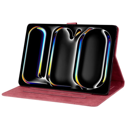 For iPad Pro 11 2025 / 2024 Cartoon Sakura Cat Embossed Smart Leather Tablet Case(Red) by buy2fix