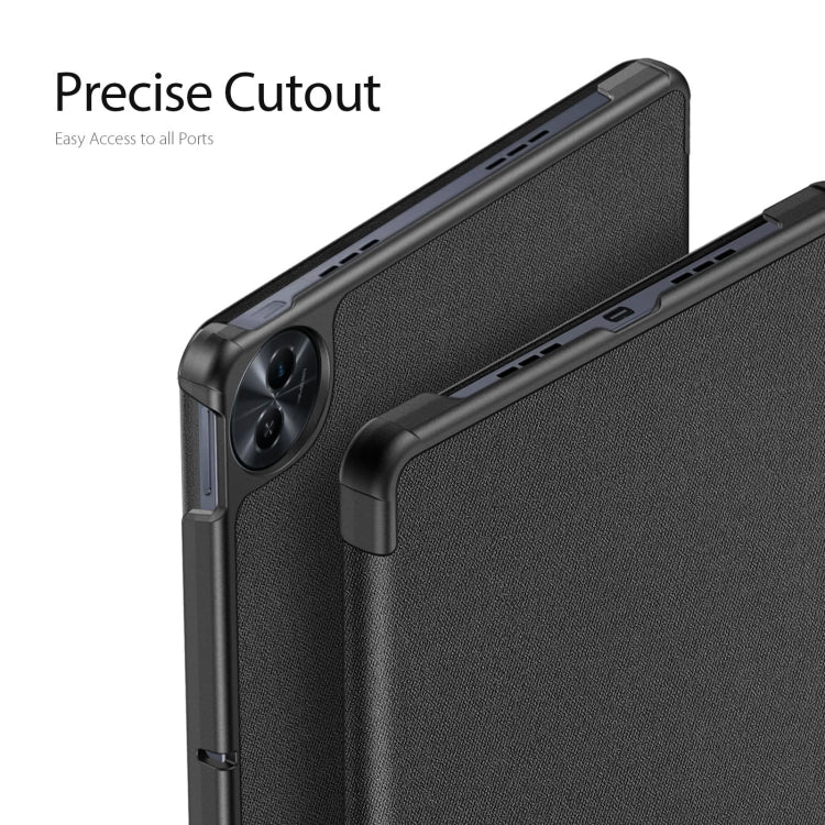 For Realme Pad 2 11.5 DUX DUCIS Domo Series Magnetic Flip Leather Tablet Case(Black) - Realme by DUX DUCIS | Online Shopping UK | buy2fix