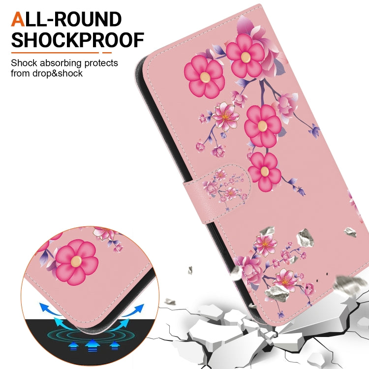 For iPhone SE 2024 Crystal Texture Colored Drawing Leather Phone Case(Cherry Blossoms) - More iPhone Cases by buy2fix | Online Shopping UK | buy2fix