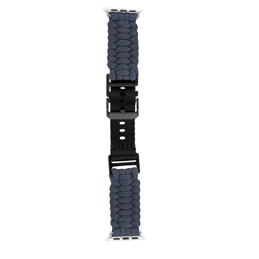For Apple Watch Ultra 2 49mm Paracord Plain Braided Webbing Buckle Watch Band(Grey) by buy2fix