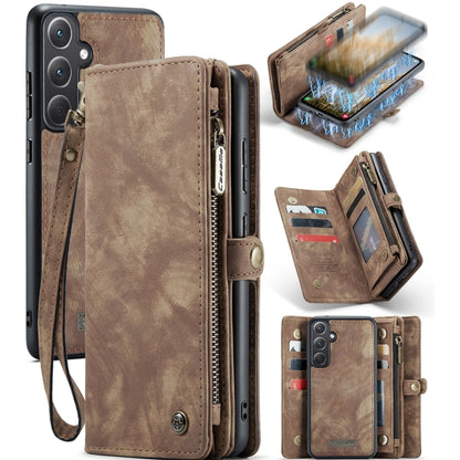 For Samsung Galaxy A35 5G CaseMe 008 Multifunctional Zipper Wallet Leather Phone Case with Lanyard(Brown) - Galaxy Phone Cases by CaseMe | Online Shopping UK | buy2fix