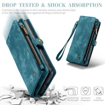 For Samsung Galaxy A55 5G CaseMe 008 Multifunctional Zipper Wallet Leather Phone Case with Lanyard(Blue) - Galaxy Phone Cases by CaseMe | Online Shopping UK | buy2fix