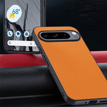 For Google Pixel 9 / 9 Pro Ultra-thin Plain Skin Leather Phone Case(Orange) - Google Cases by buy2fix | Online Shopping UK | buy2fix