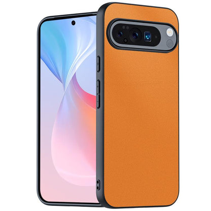 For Google Pixel 10 / 10 Pro Ultra-thin Plain Skin Leather Phone Case(Orange) - Google Cases by buy2fix | Online Shopping UK | buy2fix