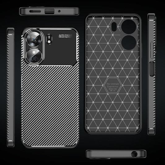 For Xiaomi Redmi 13C Carbon Fiber Texture Shockproof TPU Phone Case(Black) by buy2fix