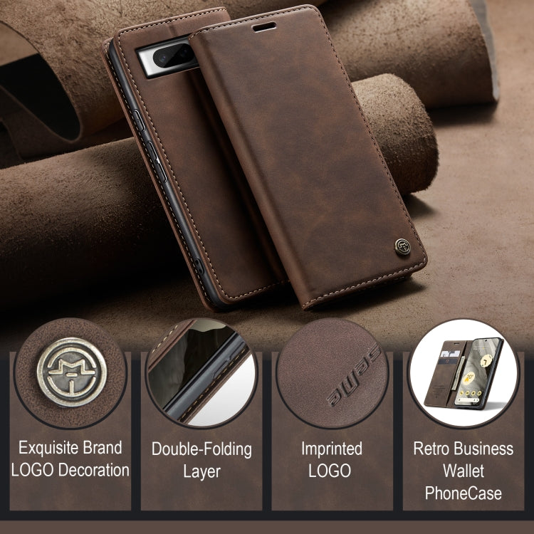 For Google Pixel 8 CaseMe 013 Multifunctional Horizontal Flip Leather Phone Case(Coffee) by CaseMe