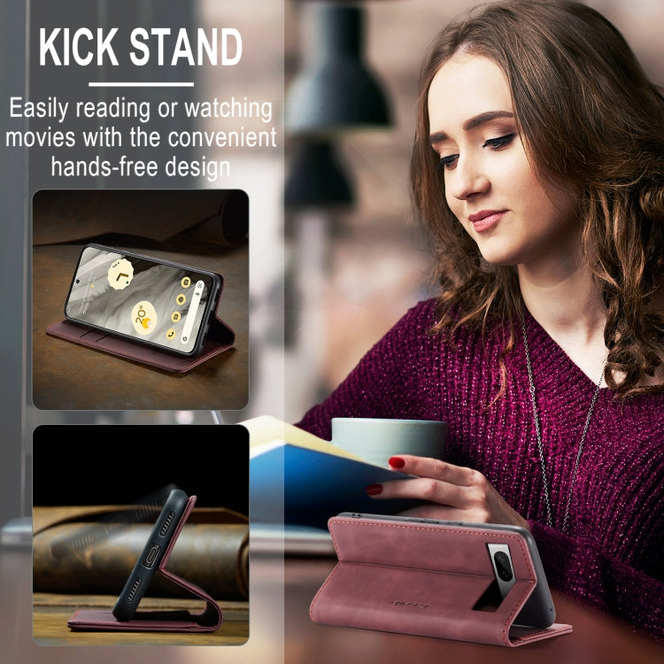 For Google Pixel 8 CaseMe 013 Multifunctional Horizontal Flip Leather Phone Case(Wine Red) by CaseMe