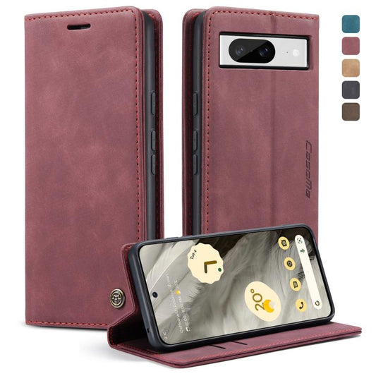 For Google Pixel 8 CaseMe 013 Multifunctional Horizontal Flip Leather Phone Case(Wine Red) by CaseMe