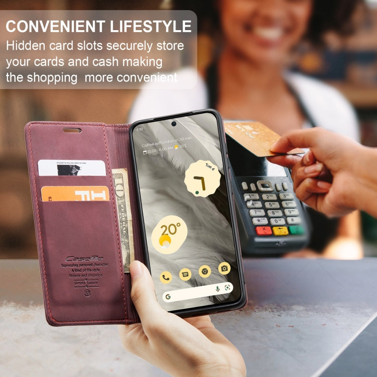 For Google Pixel 8 CaseMe 013 Multifunctional Horizontal Flip Leather Phone Case(Wine Red) by CaseMe