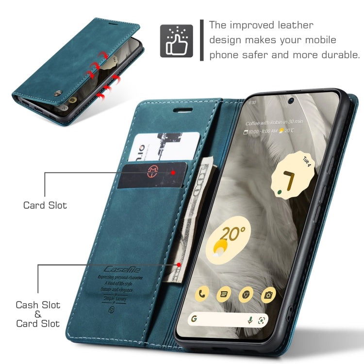 For Google Pixel 8 CaseMe 013 Multifunctional Horizontal Flip Leather Phone Case(Blue) by CaseMe