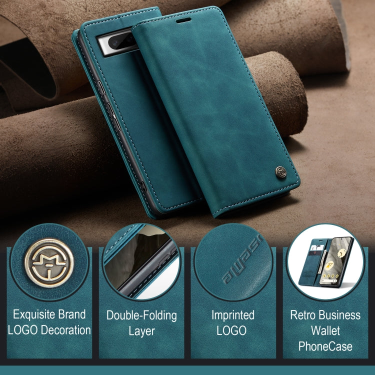For Google Pixel 8 CaseMe 013 Multifunctional Horizontal Flip Leather Phone Case(Blue) by CaseMe