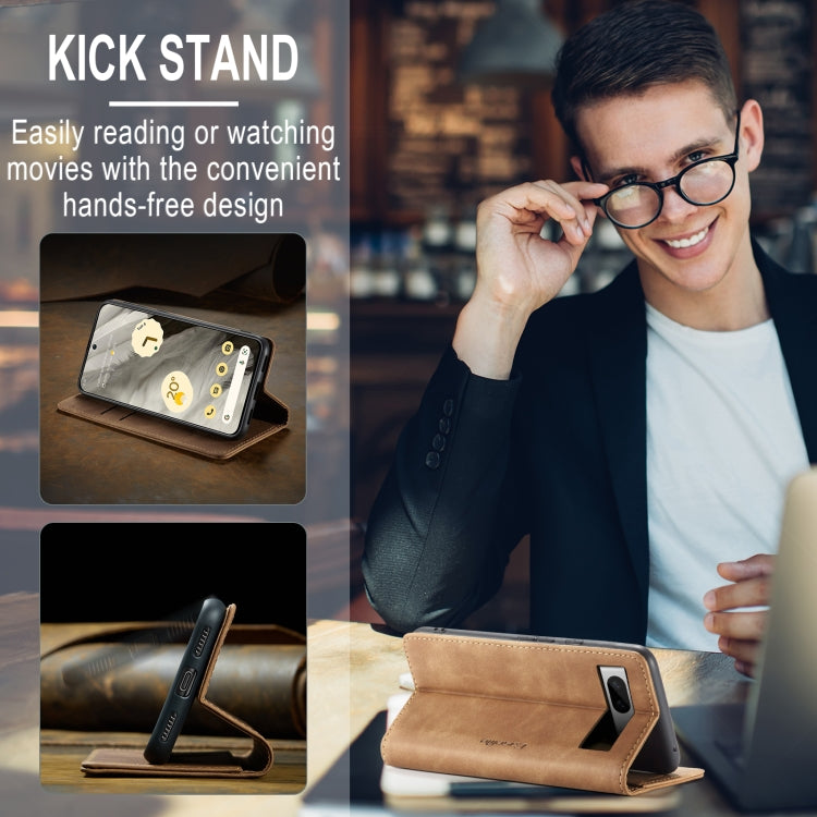 For Google Pixel 8 CaseMe 013 Multifunctional Horizontal Flip Leather Phone Case(Brown) by CaseMe