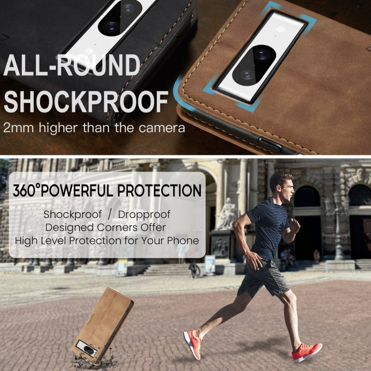 For Google Pixel 8 CaseMe 013 Multifunctional Horizontal Flip Leather Phone Case(Brown) by CaseMe