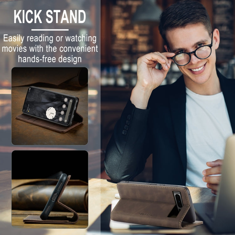 For Google Pixel 8 Pro CaseMe 013 Multifunctional Horizontal Flip Leather Phone Case(Coffee) by CaseMe