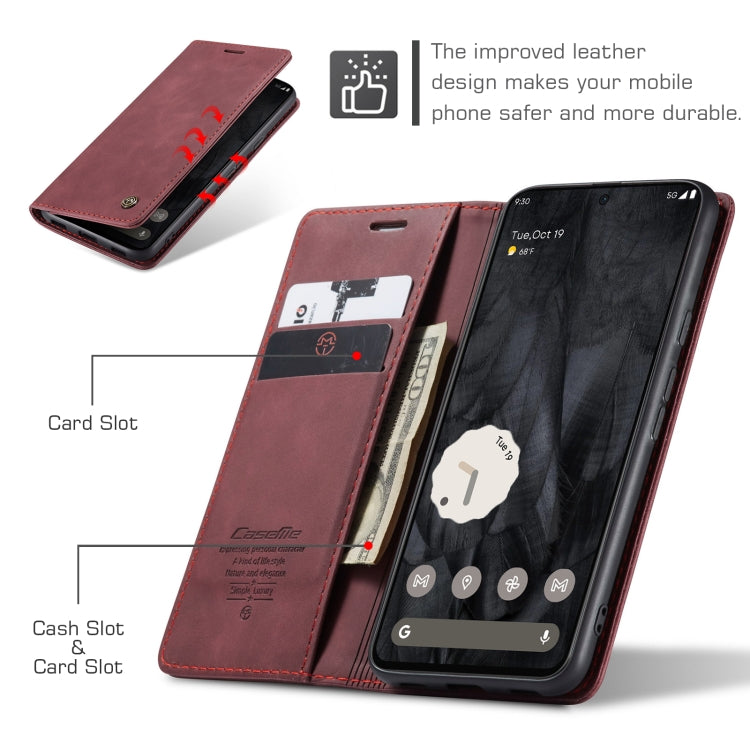 For Google Pixel 8 Pro CaseMe 013 Multifunctional Horizontal Flip Leather Phone Case(Wine Red) by CaseMe