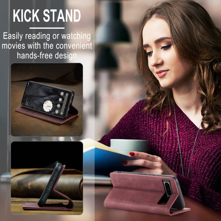 For Google Pixel 8 Pro CaseMe 013 Multifunctional Horizontal Flip Leather Phone Case(Wine Red) by CaseMe