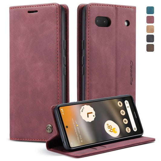 For Google Pixel 6A CaseMe 013 Multifunctional Horizontal Flip Leather Phone Case(Wine Red) by CaseMe