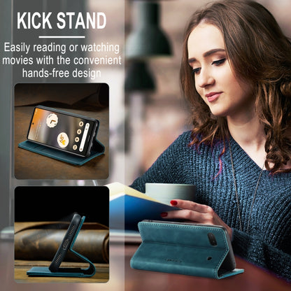 For Google Pixel 6A CaseMe 013 Multifunctional Horizontal Flip Leather Phone Case(Blue) by CaseMe