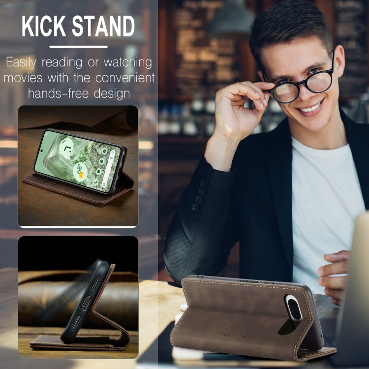 For Google Pixel 8A CaseMe 013 Multifunctional Horizontal Flip Leather Phone Case(Coffee) by CaseMe