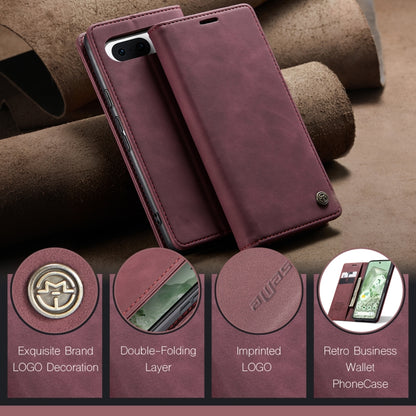 For Google Pixel 8A CaseMe 013 Multifunctional Horizontal Flip Leather Phone Case(Wine Red) by CaseMe