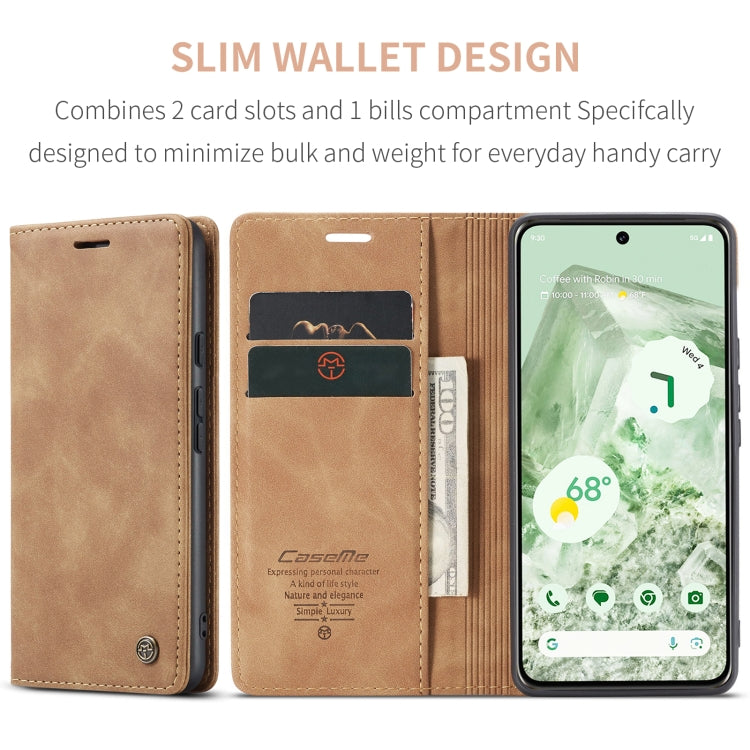 For Google Pixel 8A CaseMe 013 Multifunctional Horizontal Flip Leather Phone Case(Brown) by CaseMe