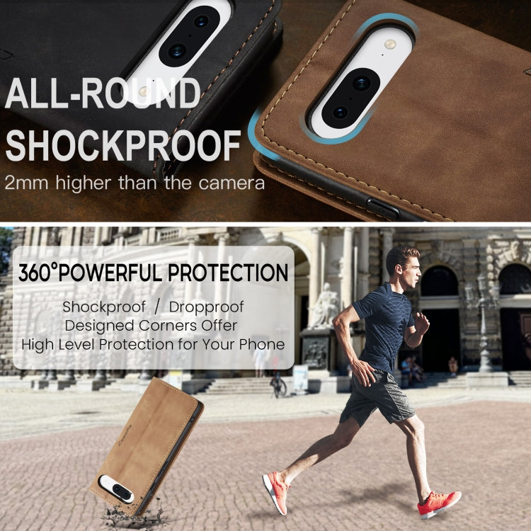 For Google Pixel 8A CaseMe 013 Multifunctional Horizontal Flip Leather Phone Case(Brown) by CaseMe