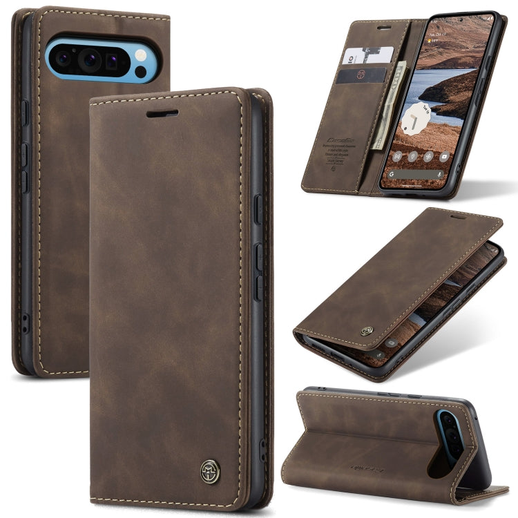 For Google Pixel 9 Pro XL CaseMe 013 Multifunctional Horizontal Flip Leather Phone Case(Coffee) - Google Cases by CaseMe | Online Shopping UK | buy2fix