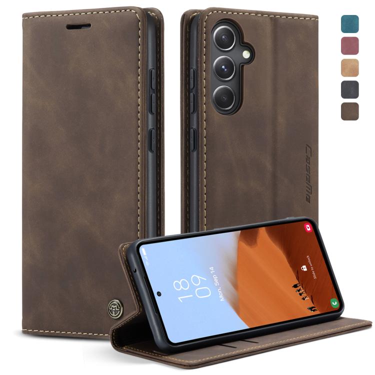 For Samsung Galaxy S23 FE 5G CaseMe 013 Multifunctional Horizontal Flip Leather Phone Case(Coffee) by CaseMe