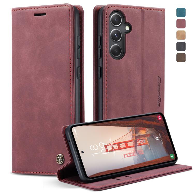 For Samsung Galaxy S23 FE 5G CaseMe 013 Multifunctional Horizontal Flip Leather Phone Case(Wine Red) by CaseMe